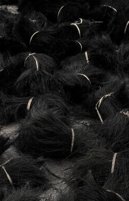 Authentic Kanyakumari dyed black bristle coir fibre hanks